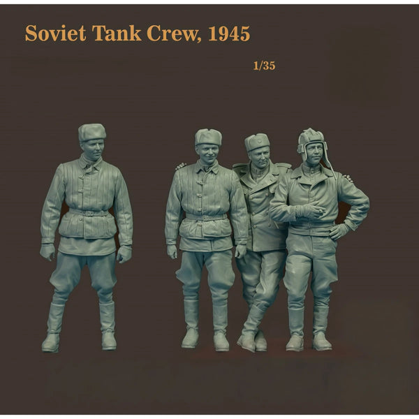 1/35 WWII Soviet Tank Crew of Four 1945, 4 Figures, Resin Model Figure Kit, Unassembled and Unpainted
