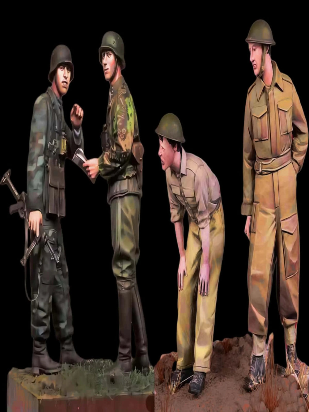 1/35 WWII British Infantry Patrol, 4 Figures, Resin Model Figure Kit, Unassembled and Unpainted