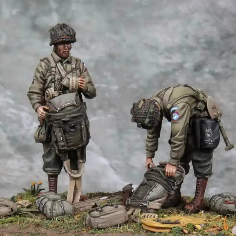 1/35 Modern US Airborne Soldiers, 2 Figures, Resin Model Figure Kit, Unassembled and Unpainted