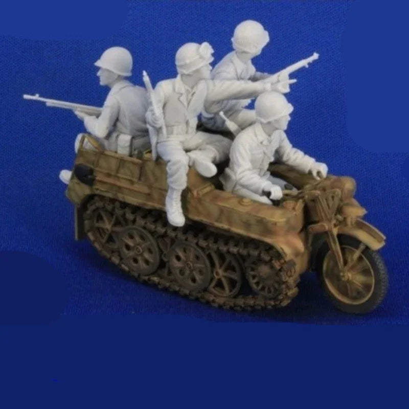 1/35 WWII US Army Rangers, 4 Figures, Resin Model Figure Kit, Unassembled and Unpainted