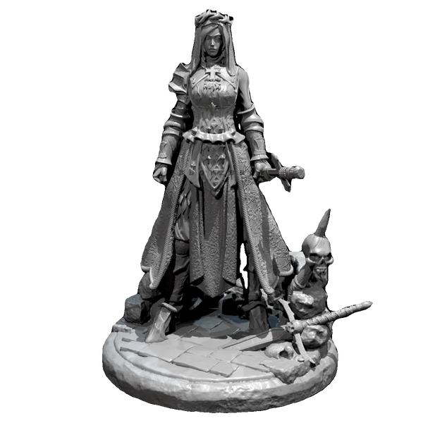 75mm Medieval Fantasy Warriors, 3 Figures, Resin Model Diorama Kit, Fantasy Theme, Unassembled and Unpainted