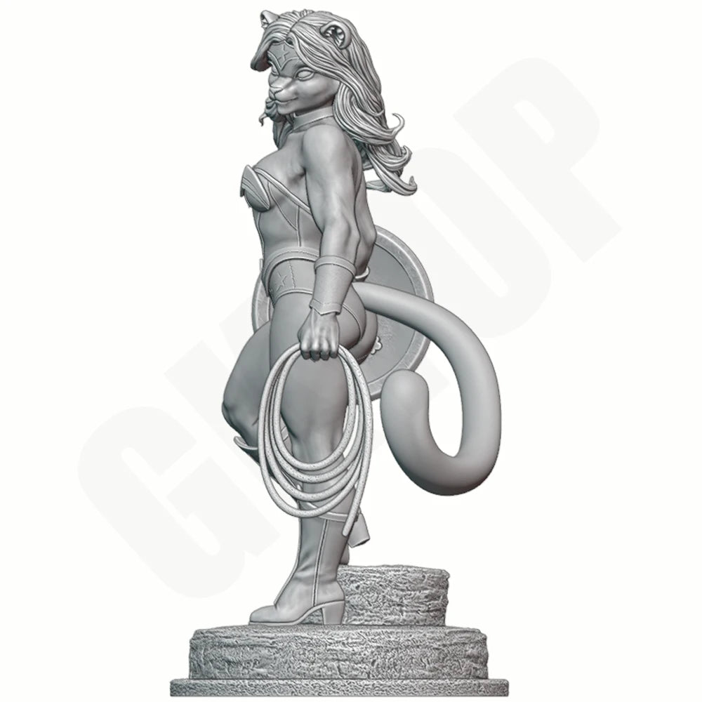1/24 Beast Girl Warrior, Resin Model Figure Kit, Fantasy Theme, Unassembled and Unpainted
