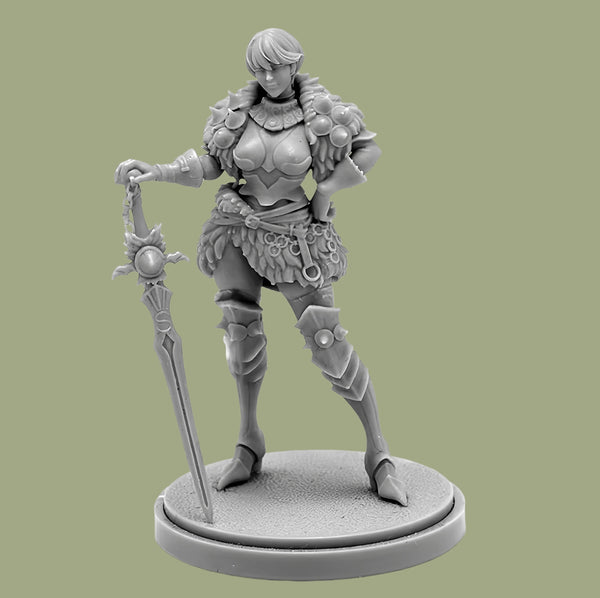 38mm Armored War Goddess, Resin Model Figure Kit, Fantasy Theme, Unassembled and Unpainted