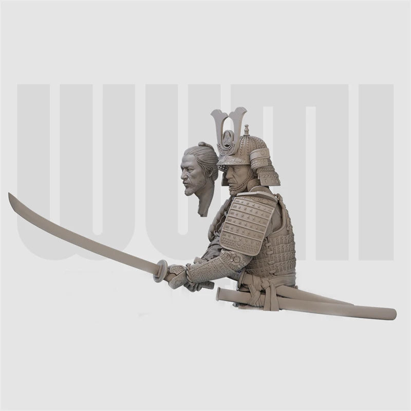1/10 Medieval Japanese Samurai, 4 Figures, Resin Model Bust Kit, Unassembled and Unpainted