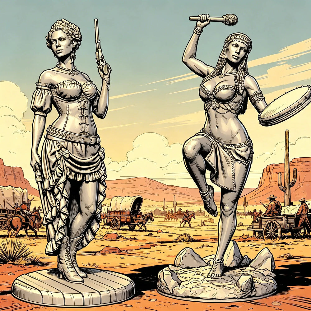 1/24 Female Warriors, 6 Figures, Resin Model Bust Kit, Fantasy Theme, Unassembled and Unpainted