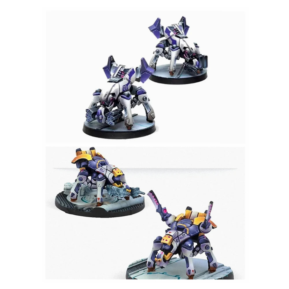 32mm Mecha Warriors, 6 Figures, Resin Model Figure Kit, Sci-Fi Theme, Unassembled and Unpainted