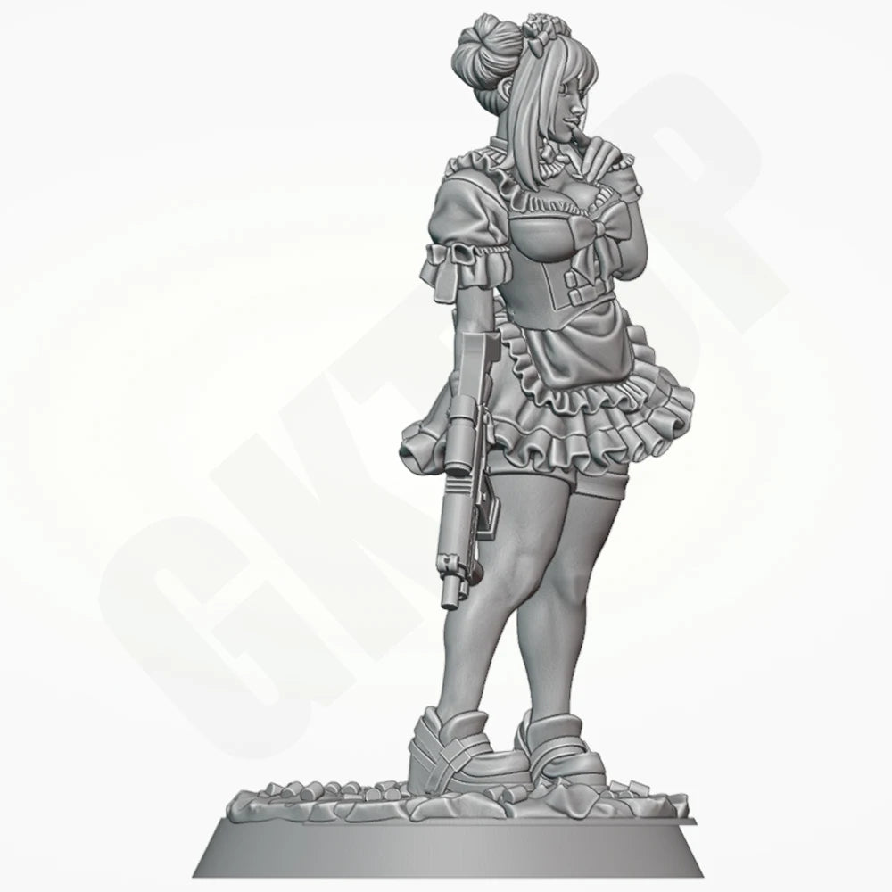 1/24 Maid Soldier, Resin Model Figure Kit, Unassembled and Unpainted