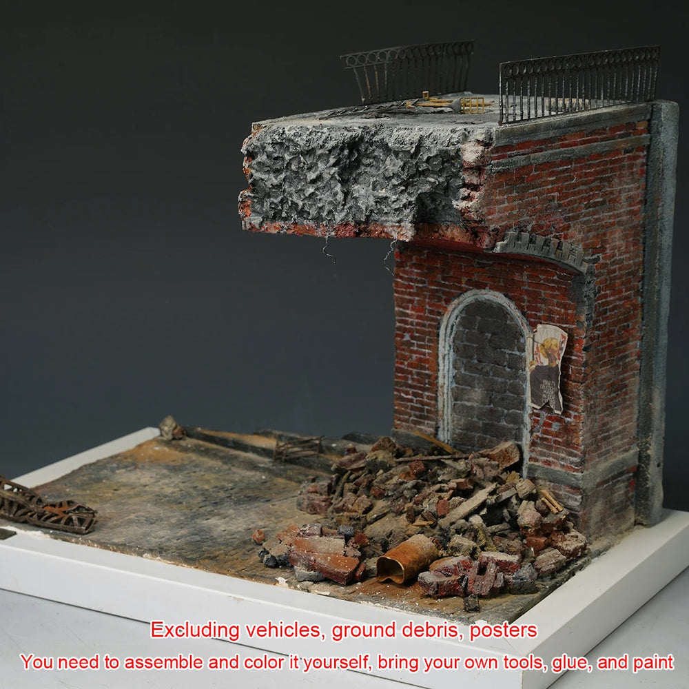 1/35 Architectural Footbridge, Resin Model Diorama Kit, Historical Theme, Unassembled and Unpainted