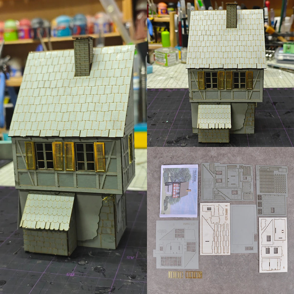 1/64 Residential Dwelling, Resin Model Diorama Kit, Historical Theme, Unassembled and Unpainted