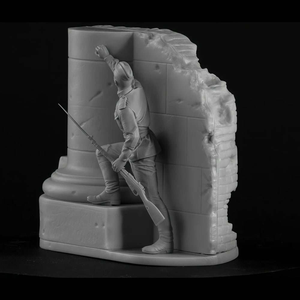 54mm Medieval Archer Soldiers Fortified Tower, 4 Figures, Resin Model Diorama Kit, Unassembled and Unpainted