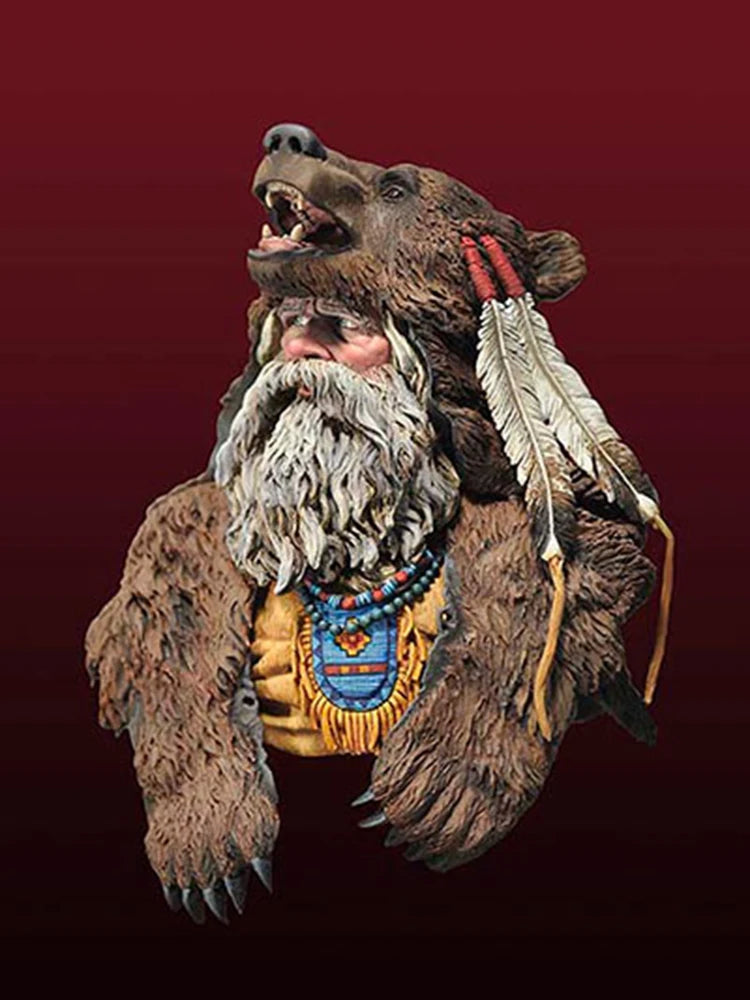 1/10 Winter Hunter Warrior, Resin Model Bust Kit, Fantasy Theme, Unassembled and Unpainted