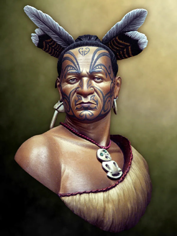 1/10 Ancient Tribal Warrior, Resin Model Bust Kit, Unassembled and Unpainted