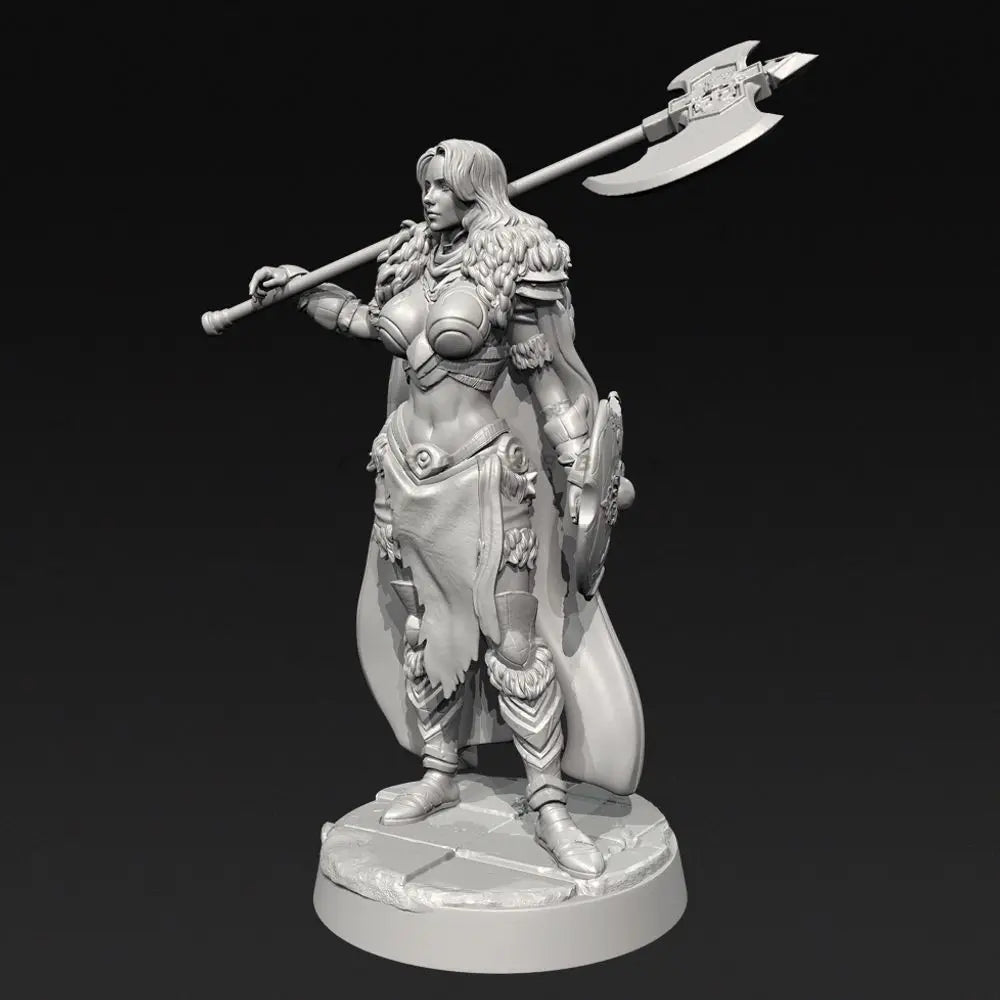38mm Elf Warrior in Ornate Armor with Halberd, Resin Model Figure Kit, Fantasy Theme, Unassembled and Unpainted
