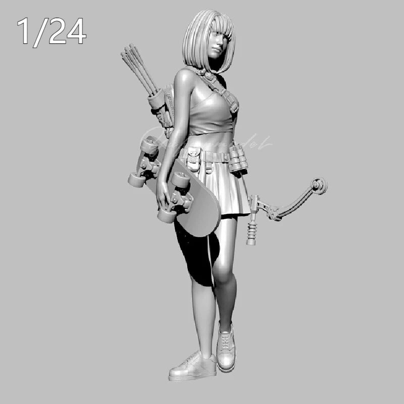 1/24 Tactical Female Soldier, Resin Model Figure Kit, Unassembled and Unpainted