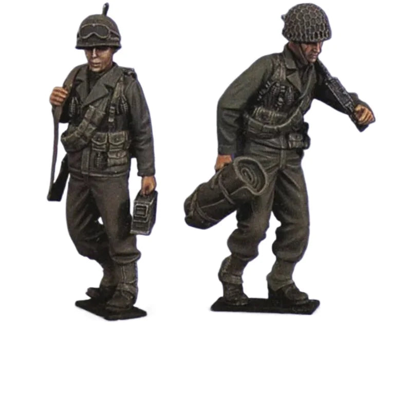 1/35 WWII American Machine Gun Crew, 2 Figures, Resin Model Figure Kit, Unassembled and Unpainted