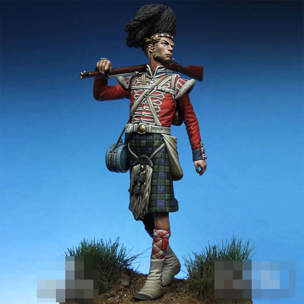 1/32 Napoleonic 42nd Highland Regiment Private, Resin Model Figure Kit, Unassembled and Unpainted