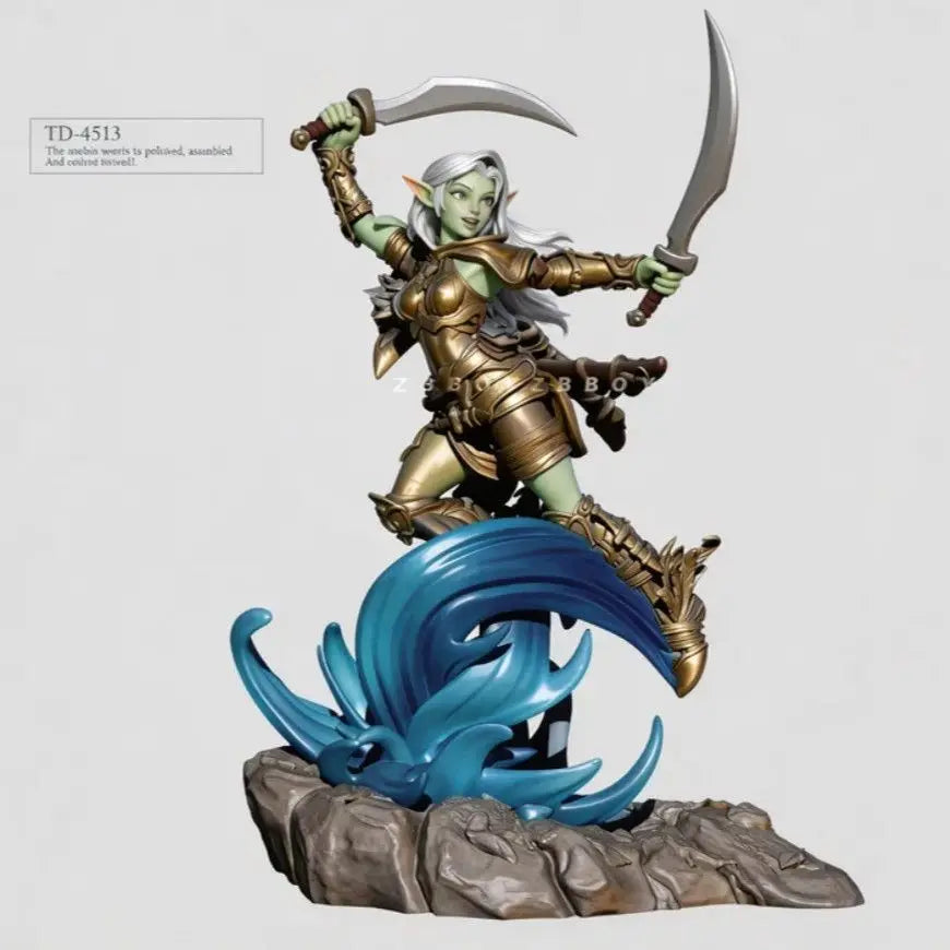 50mm Female Elf Warrior, Resin Model Figure Kit, Fantasy Theme, Unassembled and Unpainted