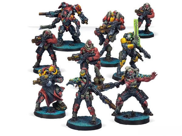 28mm Morat Aggression Forces Soldiers, 9 Figures, Resin Model Figure Kit, Sci-Fi Theme, Unassembled and Unpainted