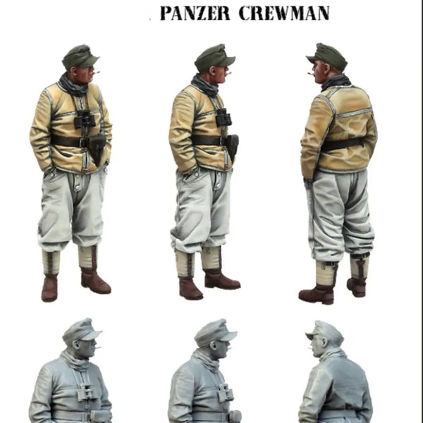 1/35 WWII German Panzer Crewman in Tan Uniform, Resin Model Figure Kit, Unassembled and Unpainted