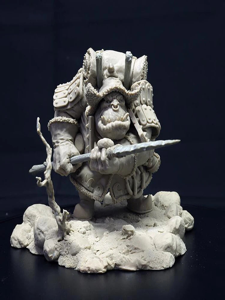 1/24 Medieval Orc Warrior in Ornate Scaled Armor, Resin Model Figure Kit, Unassembled and Unpainted