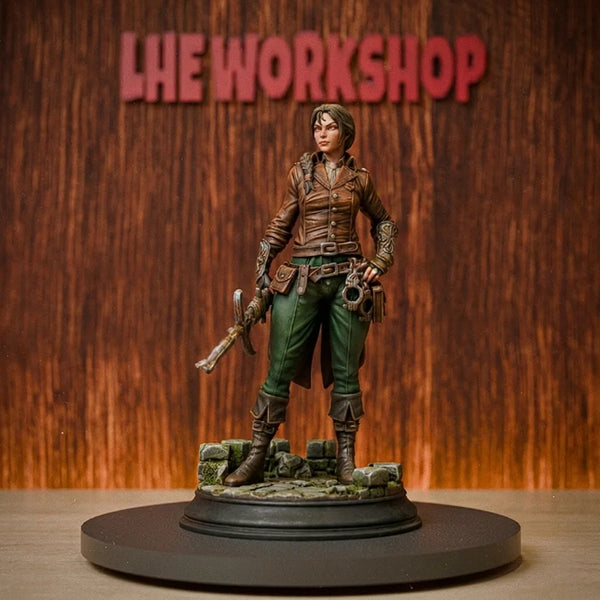 75mm Female Adventurer with Dual Blades, Resin Model Figure Kit, Fantasy Theme, Unassembled and Unpainted