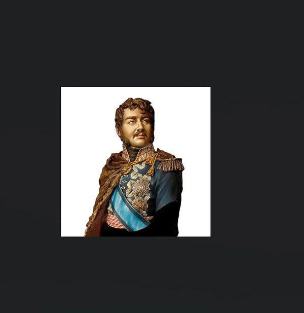 1/10 Napoleonic French General with Order Sash, Resin Model Bust Kit, Unassembled and Unpainted