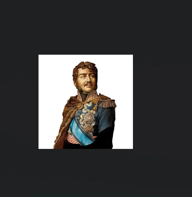 1/10 Napoleonic French General with Order Sash, Resin Model Bust Kit, Unassembled and Unpainted