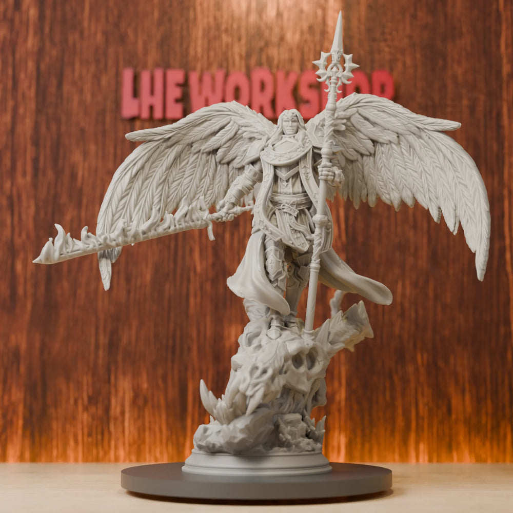 32mm Medieval Aasimar Paladin Cleric, Resin Model Figure Kit, Unassembled and Unpainted