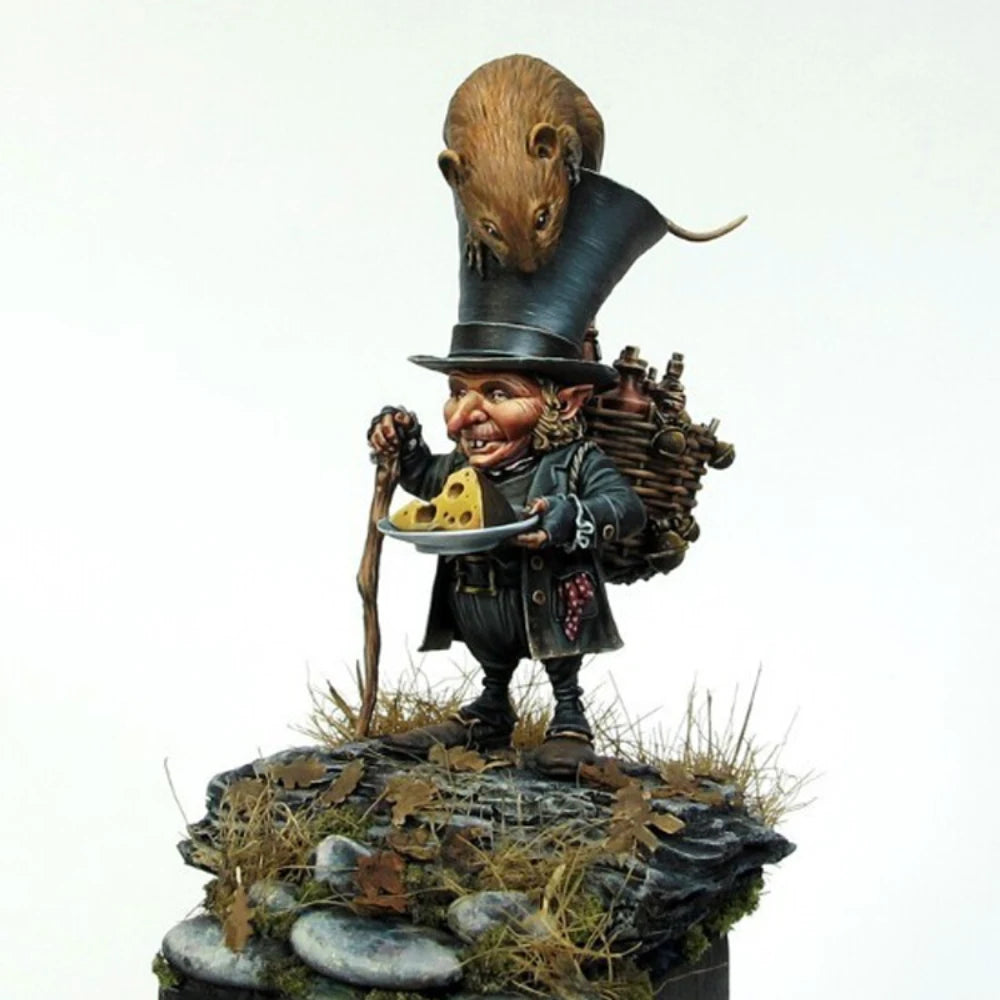 1/32 Dwarf with Mouse Companion, 2 Figures, Resin Model Figure Kit, Fantasy Theme, Unassembled and Unpainted