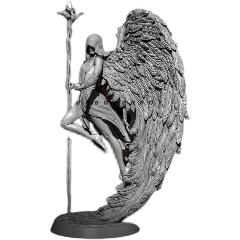 1/24 Angel with Staff, Resin Model Figure Kit, Mythology Theme, Unassembled and Unpainted