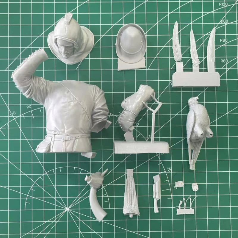 1/10 Ancient Royal Falconer Warrior, Resin Model Bust Kit, Unassembled and Unpainted