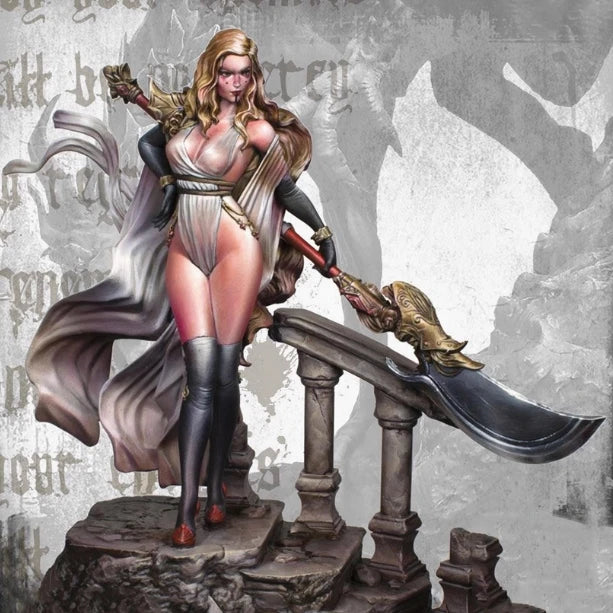 70mm Female Warrior, Resin Model Figure Kit, Fantasy Theme, Unassembled and Unpainted