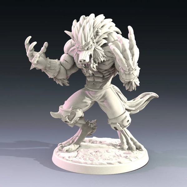 56mm Werewolf, Resin Model Figure Kit, Fantasy Theme, Unassembled and Unpainted