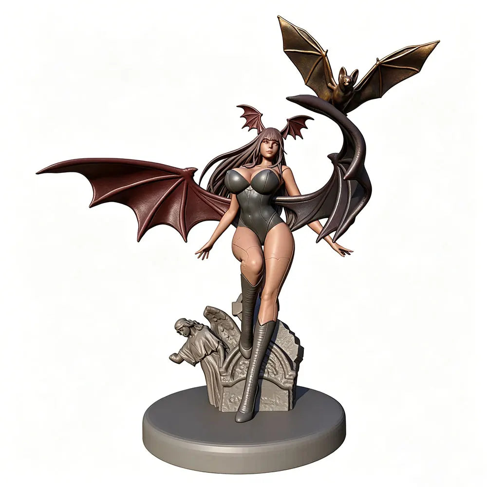 1/24 Horned Succubus with Bat Wings, Resin Model Figure Kit, Anime Theme, Unassembled and Unpainted