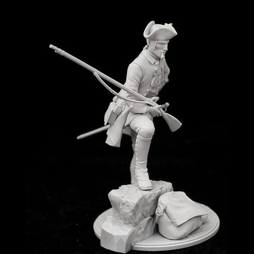 54mm Napoleonic French Infantry with Muskets and Swords, Resin Model Figure Kit, Unassembled and Unpainted