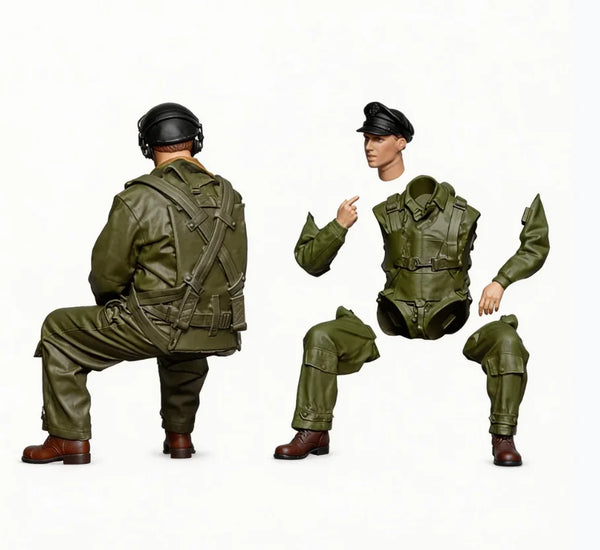 1/32 WWII German Wehrmacht Soldier, Resin Model Figure Kit, Unassembled and Unpainted