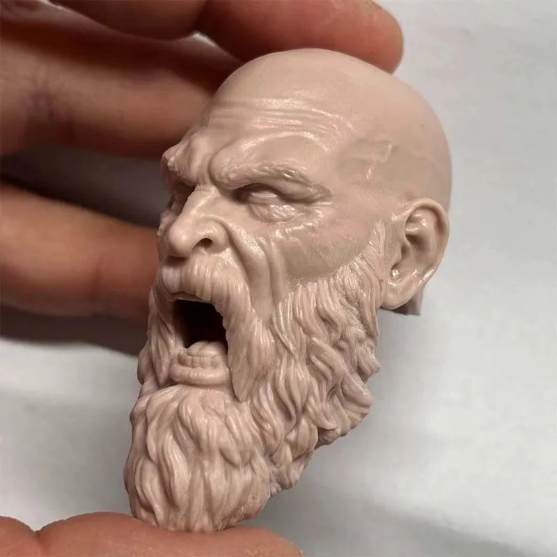 1/6 Kratos Warrior Head, Resin Model Bust Kit, Mythology Theme, Unassembled and Unpainted