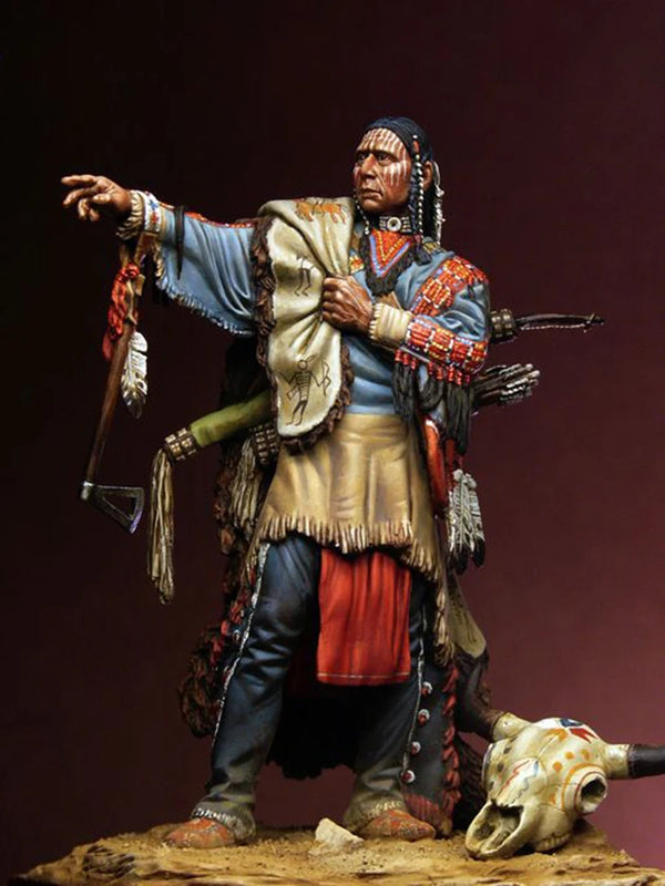 1/24 American Civil War Sioux Warrior, Resin Model Figure Kit, Unassembled and Unpainted