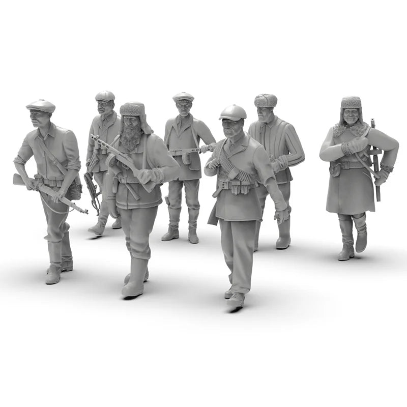 1/35 WWI Russian Infantry at Rest and Ready, 8 Figures, Resin Model Figure Kit, Unassembled and Unpainted