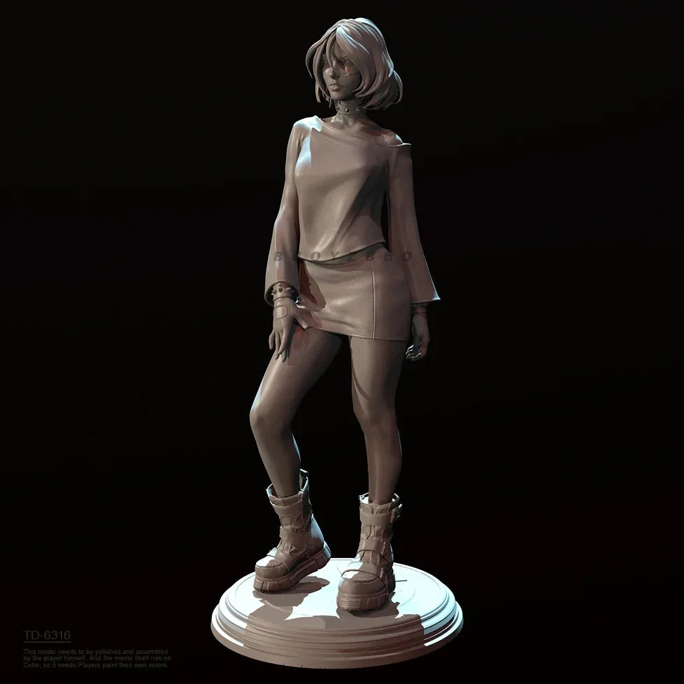 75mm Female Commando in Tactical Vest, Resin Model Figure Kit, Anime Theme, Unassembled and Unpainted