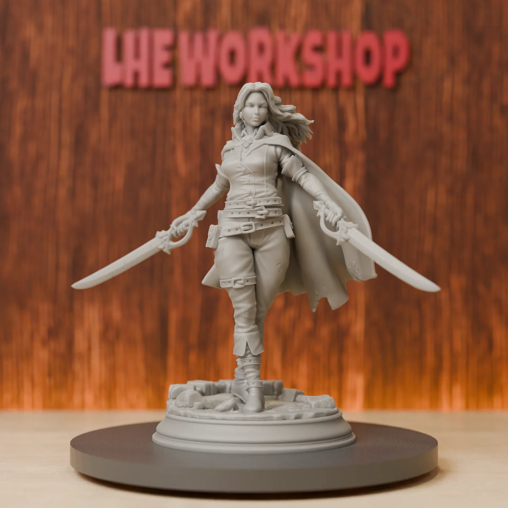 75mm Medieval Female Rogue Assassin, Resin Model Figure Kit, Unassembled and Unpainted
