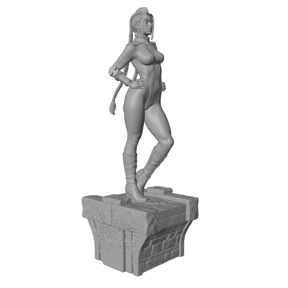 1/24 Female Fantasy Warrior with Long Hair, Resin Model Figure Kit, Fantasy Theme, Unassembled and Unpainted