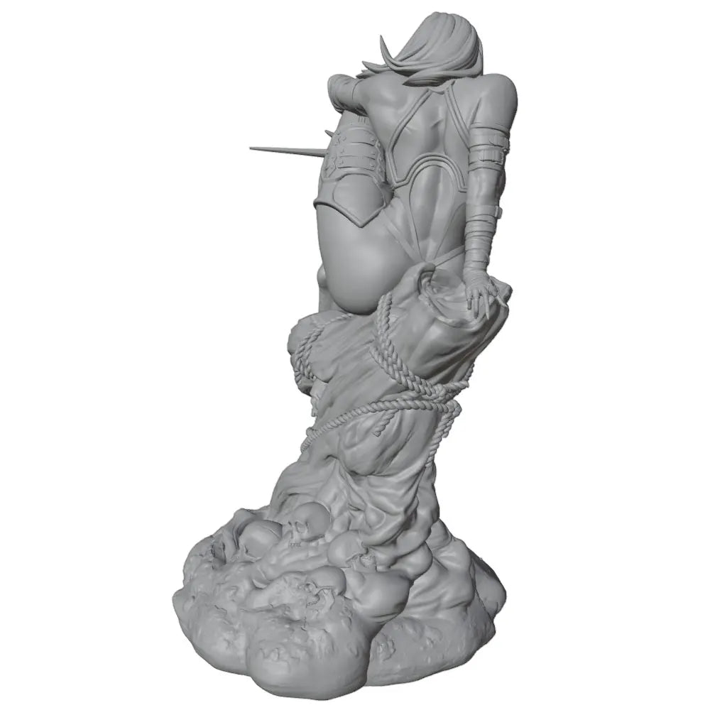 1/24 Female Spear Warriors in Combat Poses, 4 Figures, Resin Model Figure Kit, Fantasy Theme, Unassembled and Unpainted