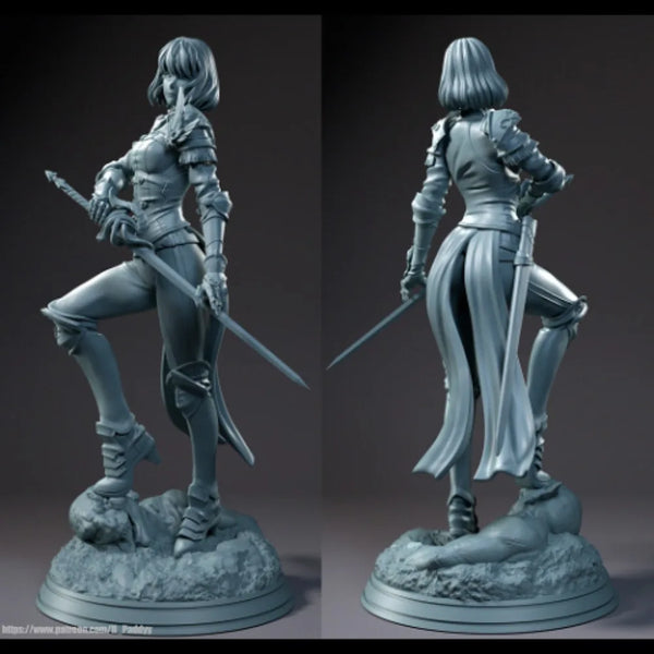 150mm Swordwoman, Resin Model Figure Kit, Fantasy Theme, Unassembled and Unpainted