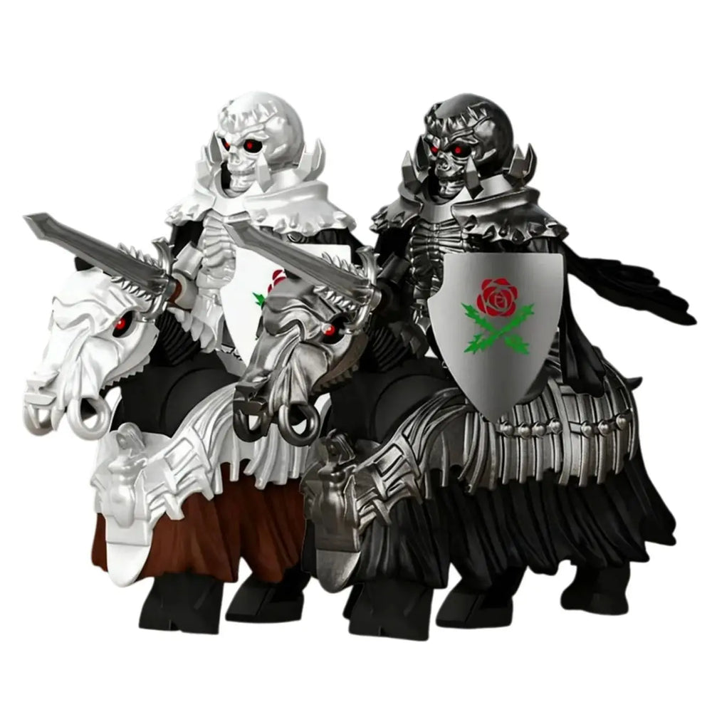 Medieval Skeleton Knight & Horse, 2 Figures, Resin Model Figure Kit, Unassembled and Unpainted