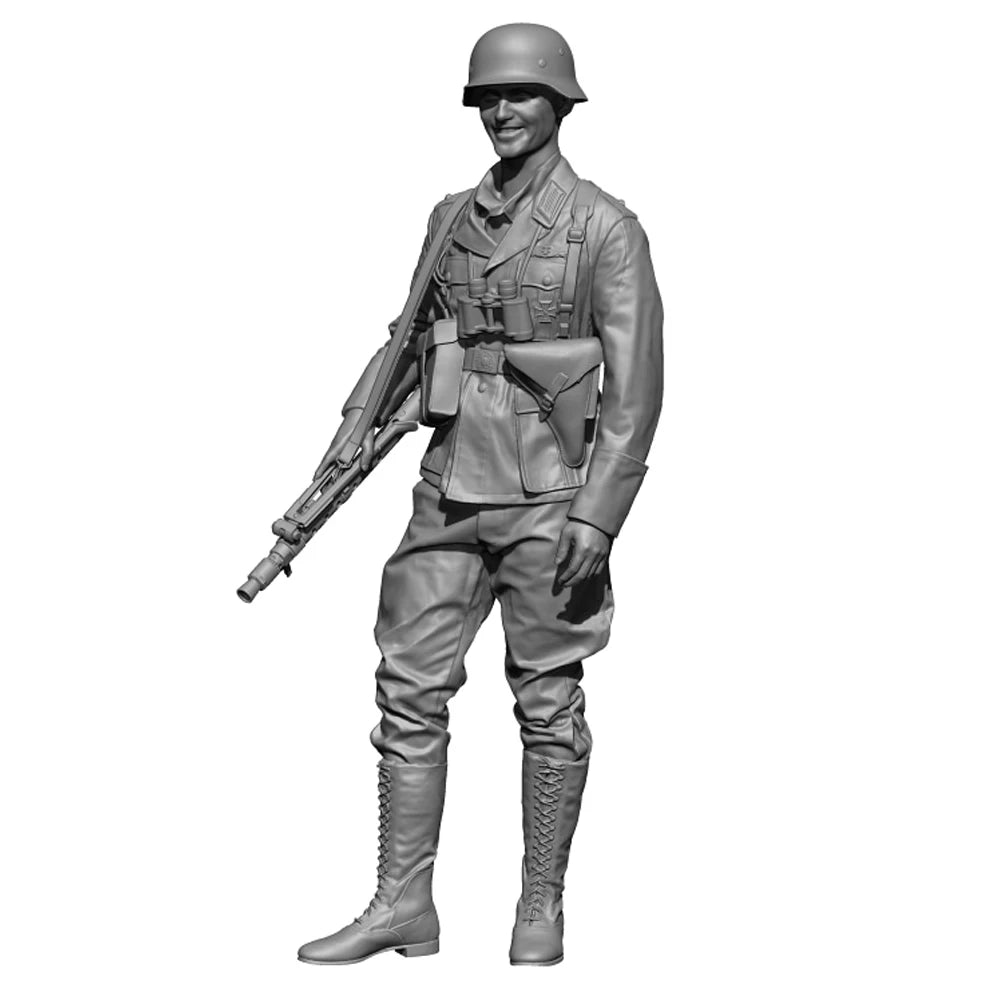 1/35 WWII German Infantryman with Rifle and Puttees, Resin Model Figure Kit, Unassembled and Unpainted