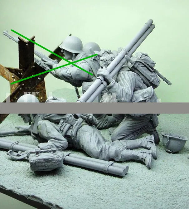 1/16 Modern Tactical Soldiers, 4 Figures, Resin Model Figure Kit, Unassembled and Unpainted