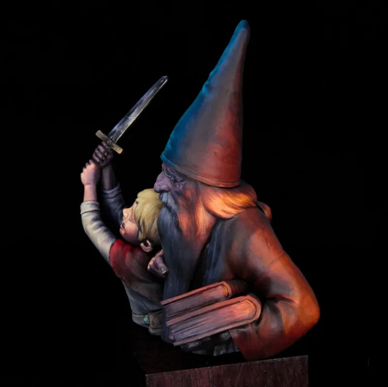 1/12 Wizard Gnome, 2 Figures, Resin Model Bust Kit, Fantasy Theme, Unassembled and Unpainted