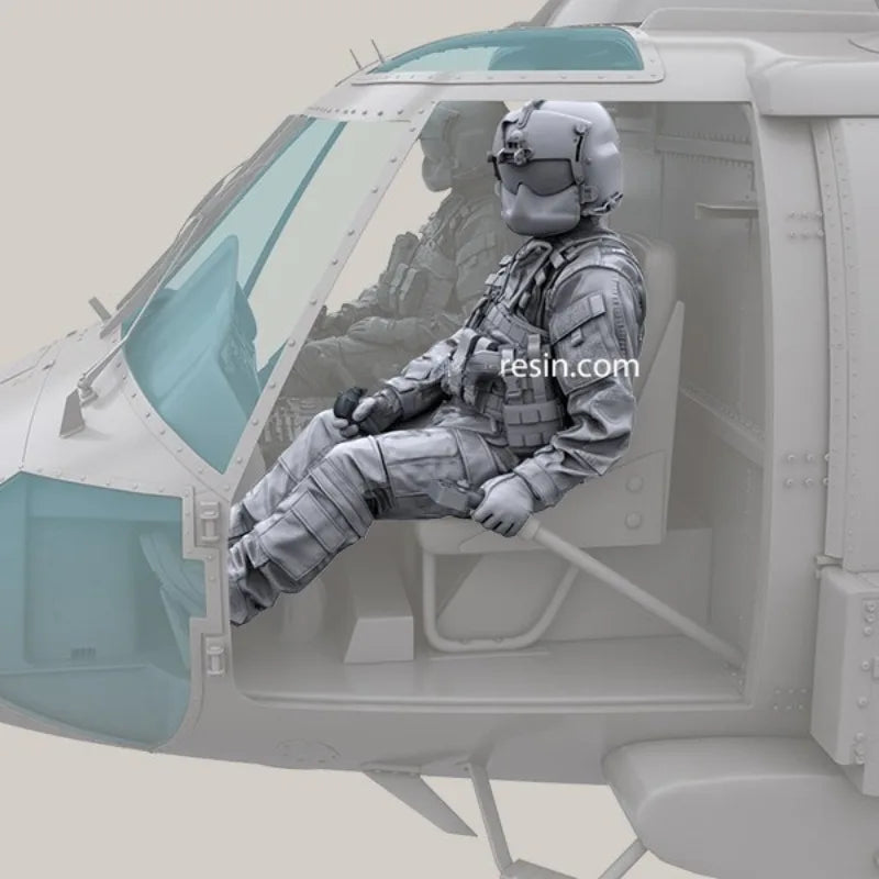 1/35 Modern Special Forces Operator Exiting Helicopter with Thermal Head, Resin Model Figure Kit, Unassembled and Unpainted