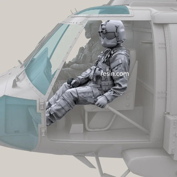 1/35 Modern Special Forces Operator Exiting Helicopter with Thermal Head, Resin Model Figure Kit, Unassembled and Unpainted